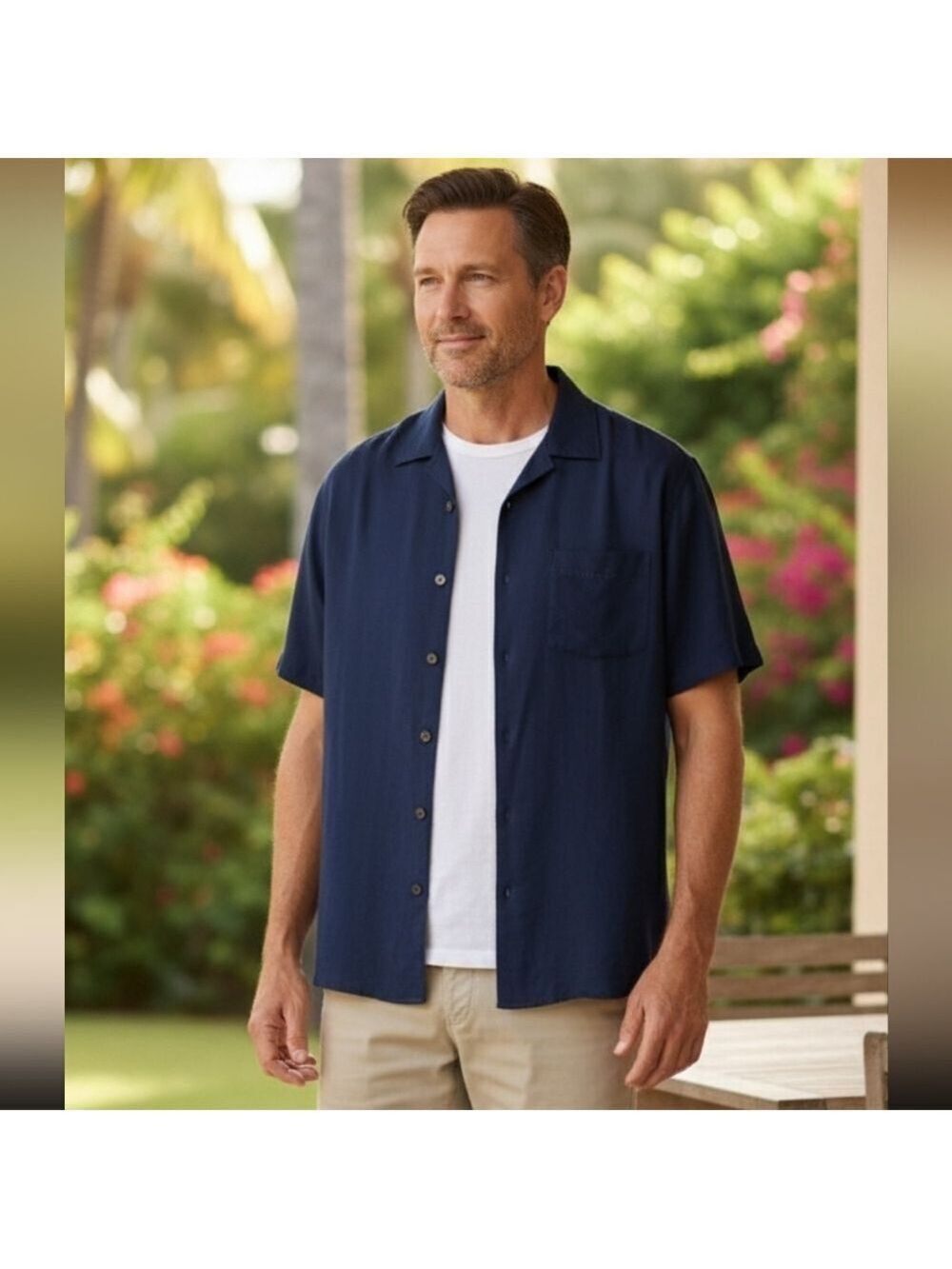 Tommy Bahama Catalina Twill Stretch Camp Shirt